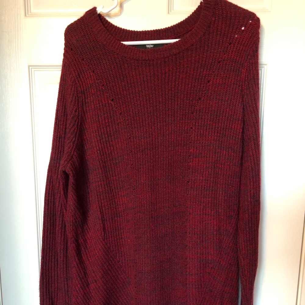 Deep red sweater